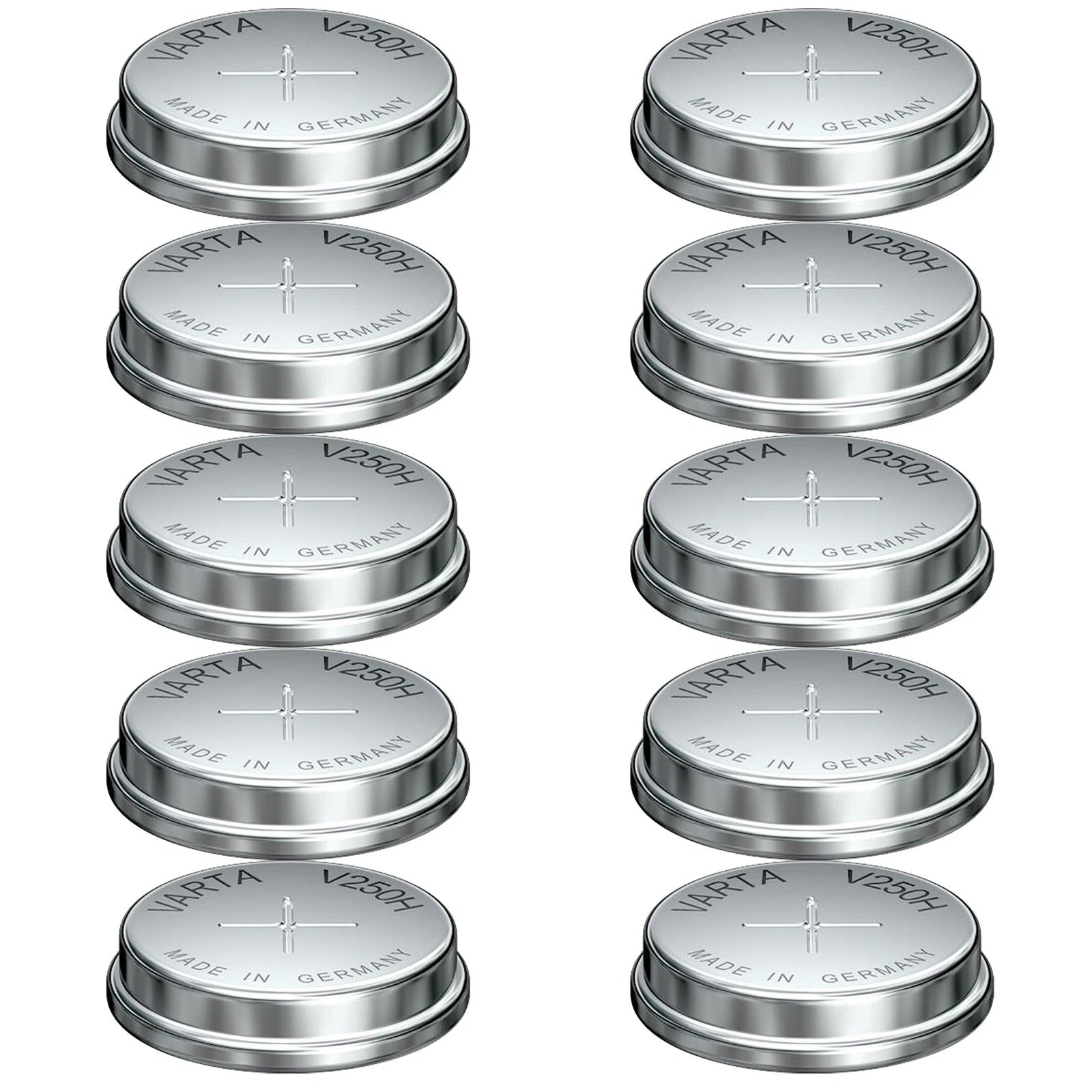 10x VARTA V250H 1.2V 250mAh Button Battery 55625101501 For LED Portable Lighting