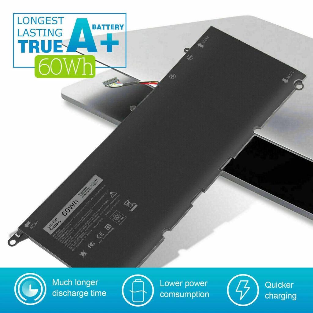 PW23Y Battery for Dell XPS 13 9360 Series 0RNP72 0TP1GT RNP72 TP1GT 60Wh 7.6V