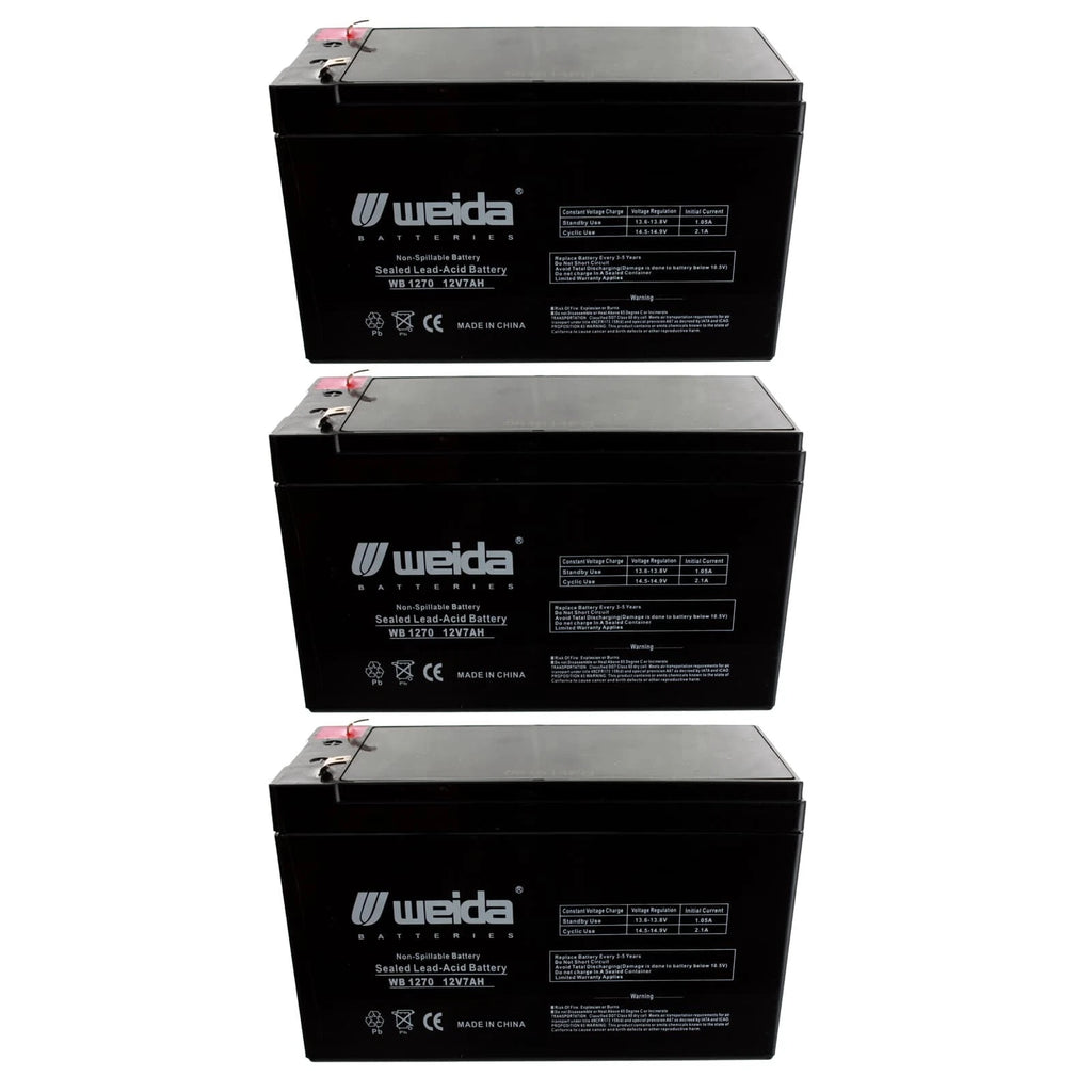 NEW 3pc 12V 7Ah SLA Battery WB1270F2 For UB1270, WKA12-7F, PS1270