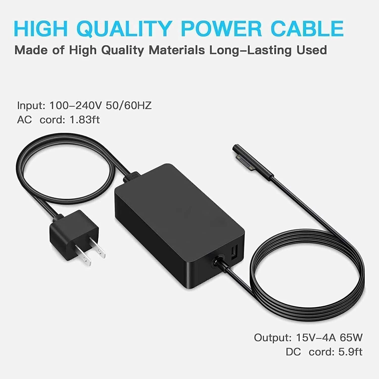 65W 44w Surface Laptop Pro Studio AC Adapter Charger For Surface Pro 9 8 7 6 5 4