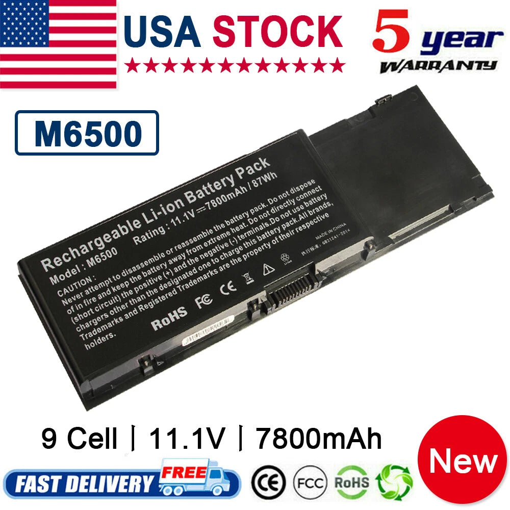 For Dell Precision M6400 M6500 Laptop Battery C565C DW842 G102C KR854 8M039 FAST