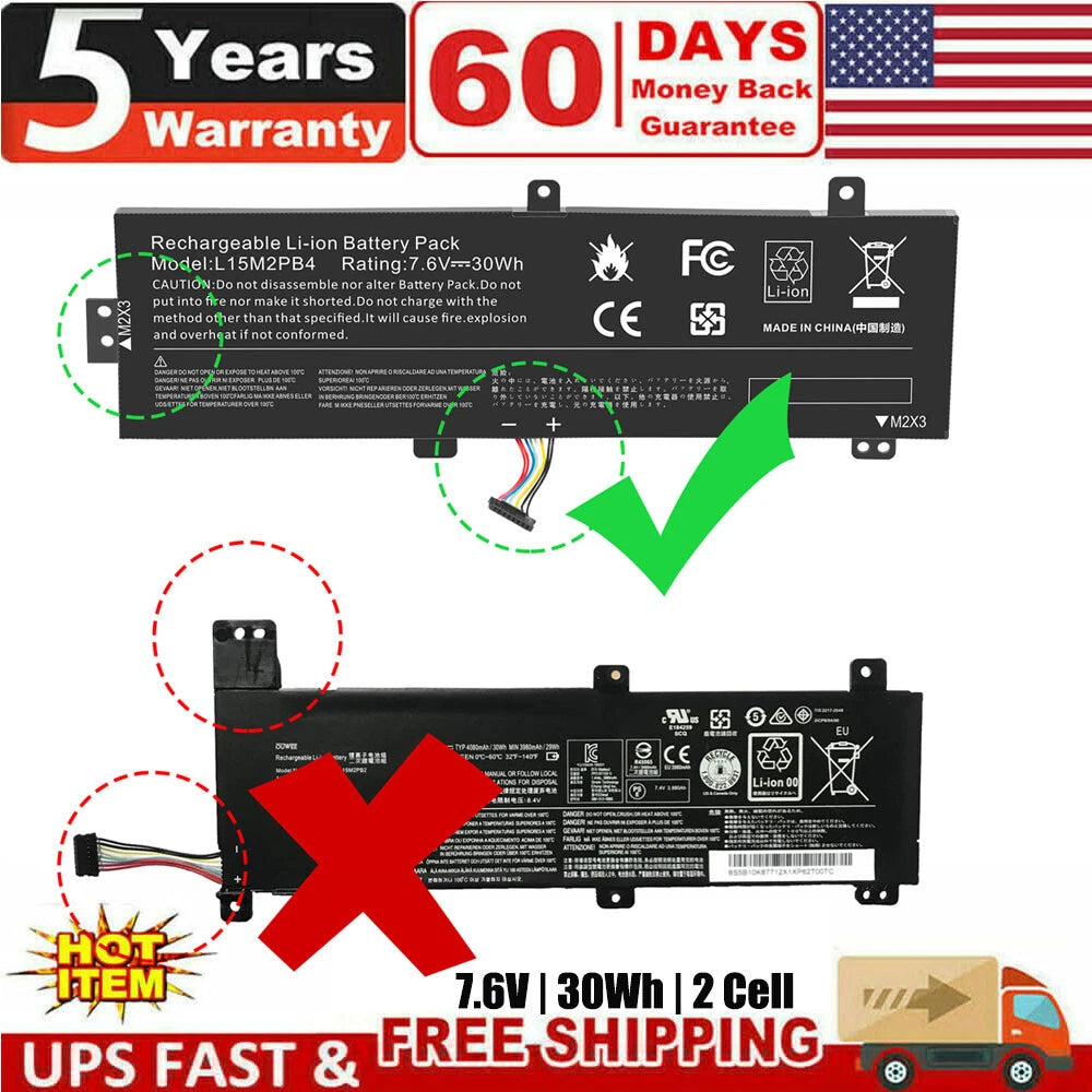 L15L2PB4 Battery for Lenovo IdeaPad 510-15ISK 510-15IKB 310-15ABR L15M2PB5 30Wh