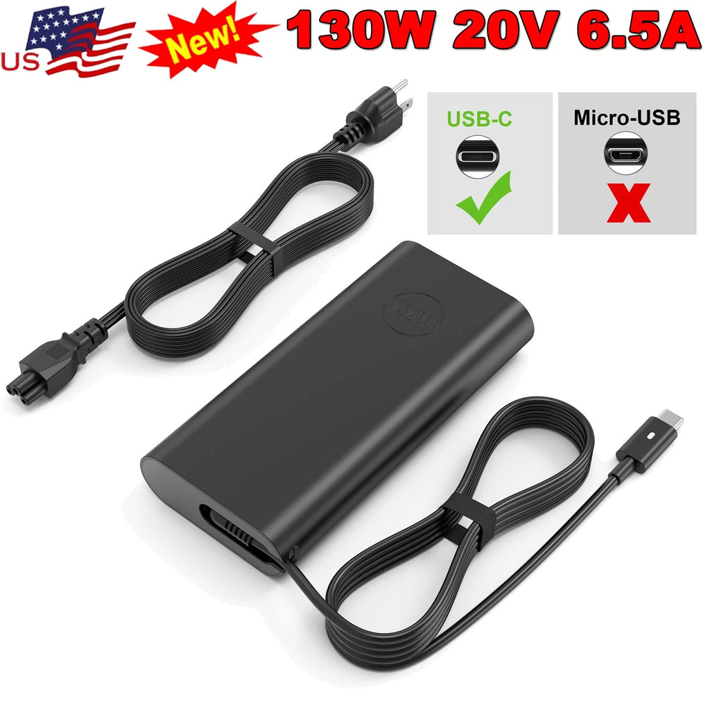 130W USB Type C Laptop Charger AC Adapter for Dell Latitude 5280 5420 7210 7410