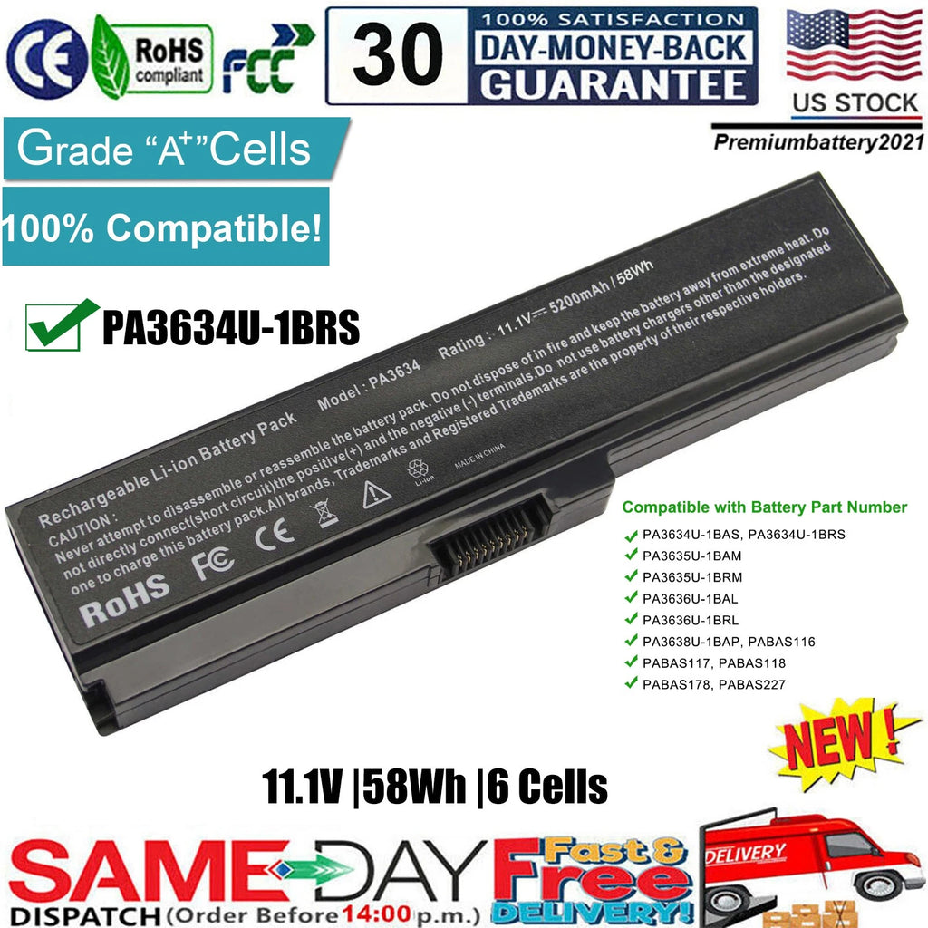Battery PA3634U-1BRS For Toshiba Satellite A655 A665 C655 C655D C675 Notebook PC