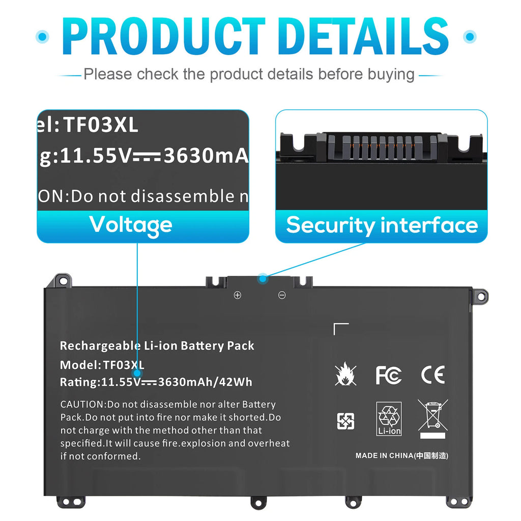 42WH TF03XL 920070-855 Battery For HP Pavilion 15-CC 15-CD 17-AR 14-BF 14-BP