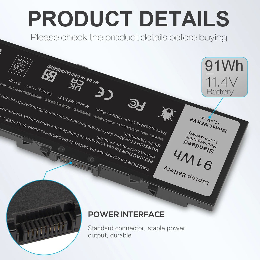 ?MFKVP Battery For Dell Precision 7520 7720 7510 M7710 M7510 T05W1 M28DH 0FNY7