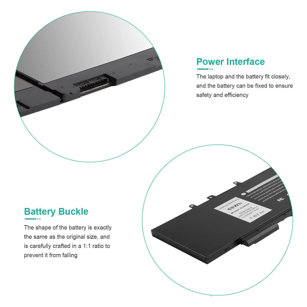 LOT GJKNX Battery for Dell Latitude 5480 5580 5490 5590 Series 451-BBZG 68Wh US