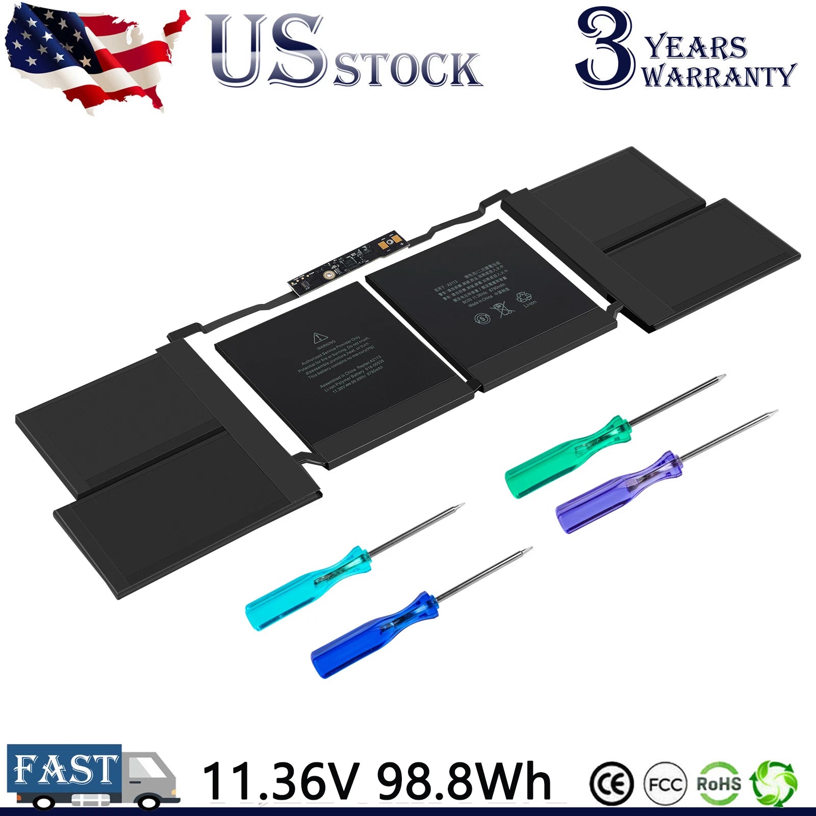 A2113 Battery for Apple MacBook Pro Retina 16" Model A2141 2019 Year MVVL2LL/A