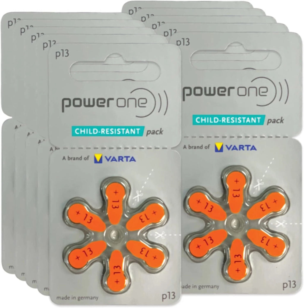 60 PowerOne Hearing Aid Batteries Size P13 Super Fresh Expire 2027 60 Batteries