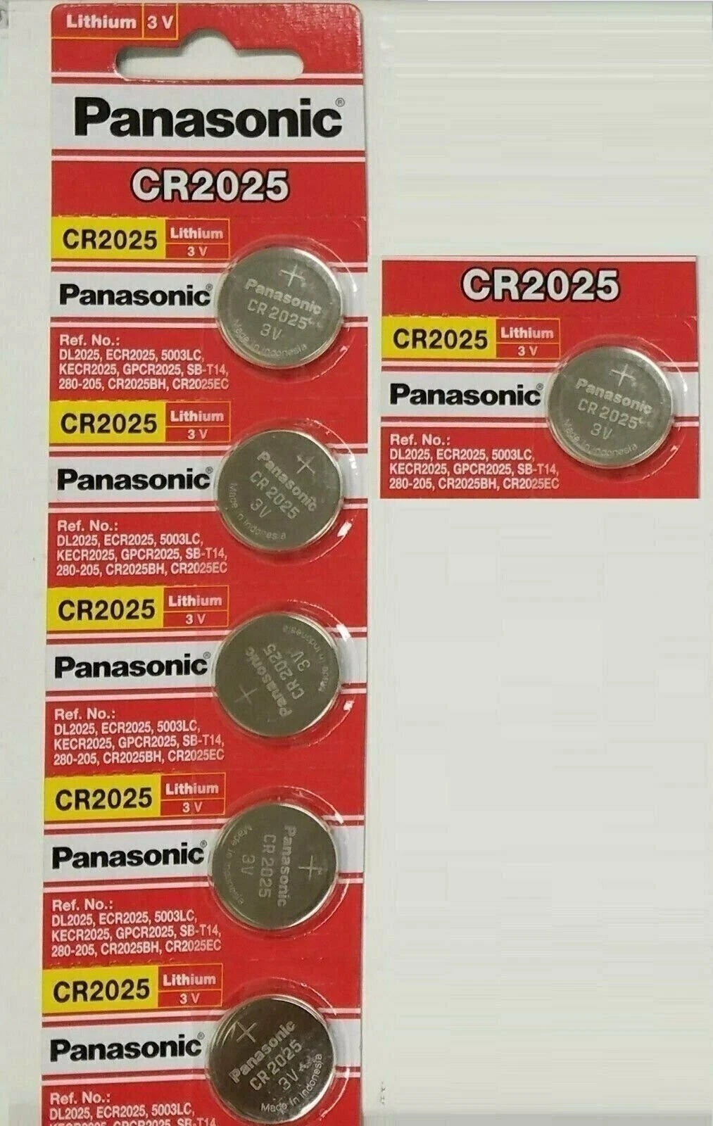 6 NEW PANASONIC CR2025 ECR 2025 Batteries 3V Exp.2027
