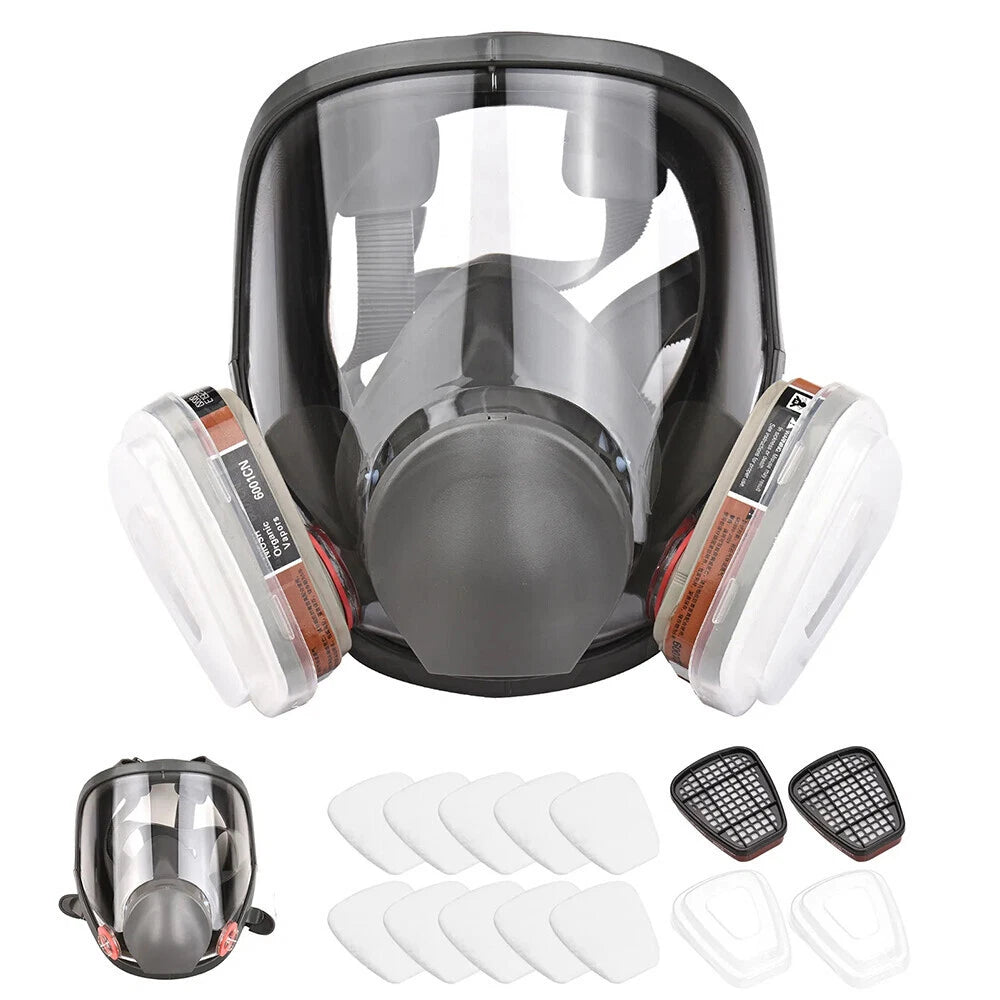 15 IN 1 Gas Mask Full Face Chemical Spraying Painting Respirator Vapour Safety