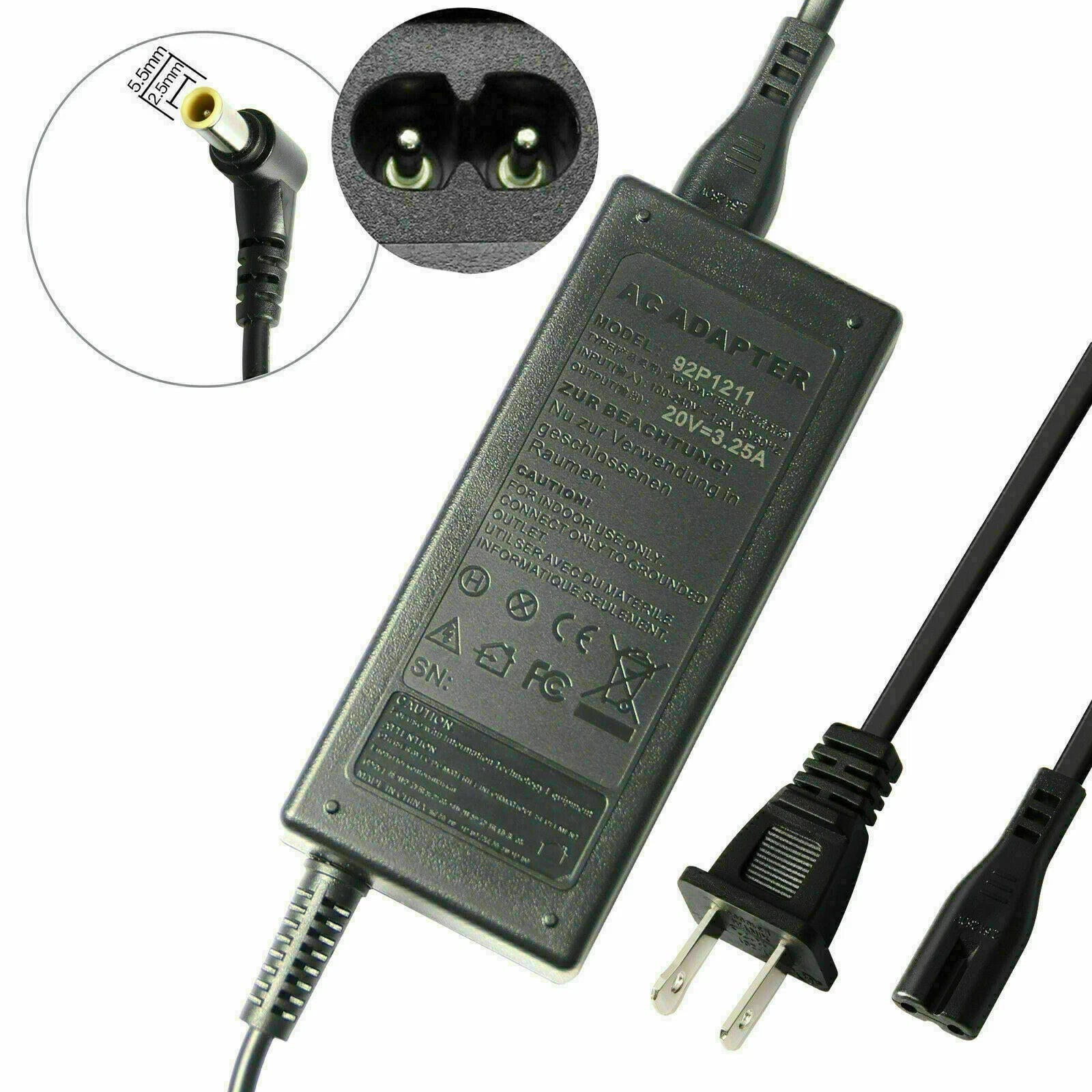 65W AC Adapter Laptop Charger Cord For Lenovo ThinkCentre M92 M92p Tiny Series