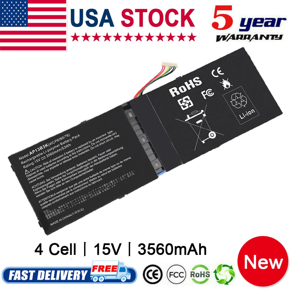 AP13B3K Battery For Acer Aspire V5 V5-472 V7 R7 M7 ZQK ZQY ZQI ZRl ZRQ 4lCP6/60/