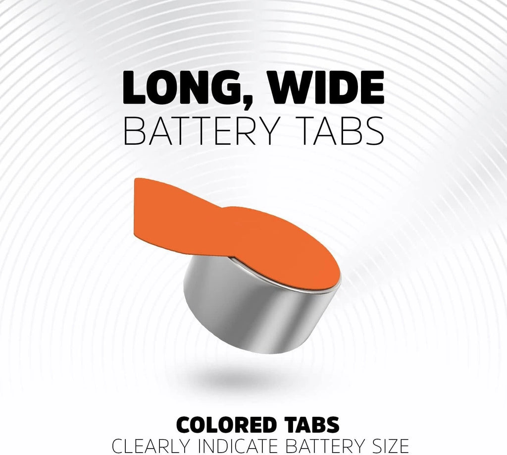 Energizer Hearing Aid Batteries Size 13 Orange Tab 8 Battery Count