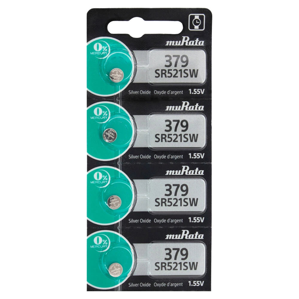 4 Murata Replaces Sony Silver Oxide SR521SW SR521W SR521 1.55 Watch Battery