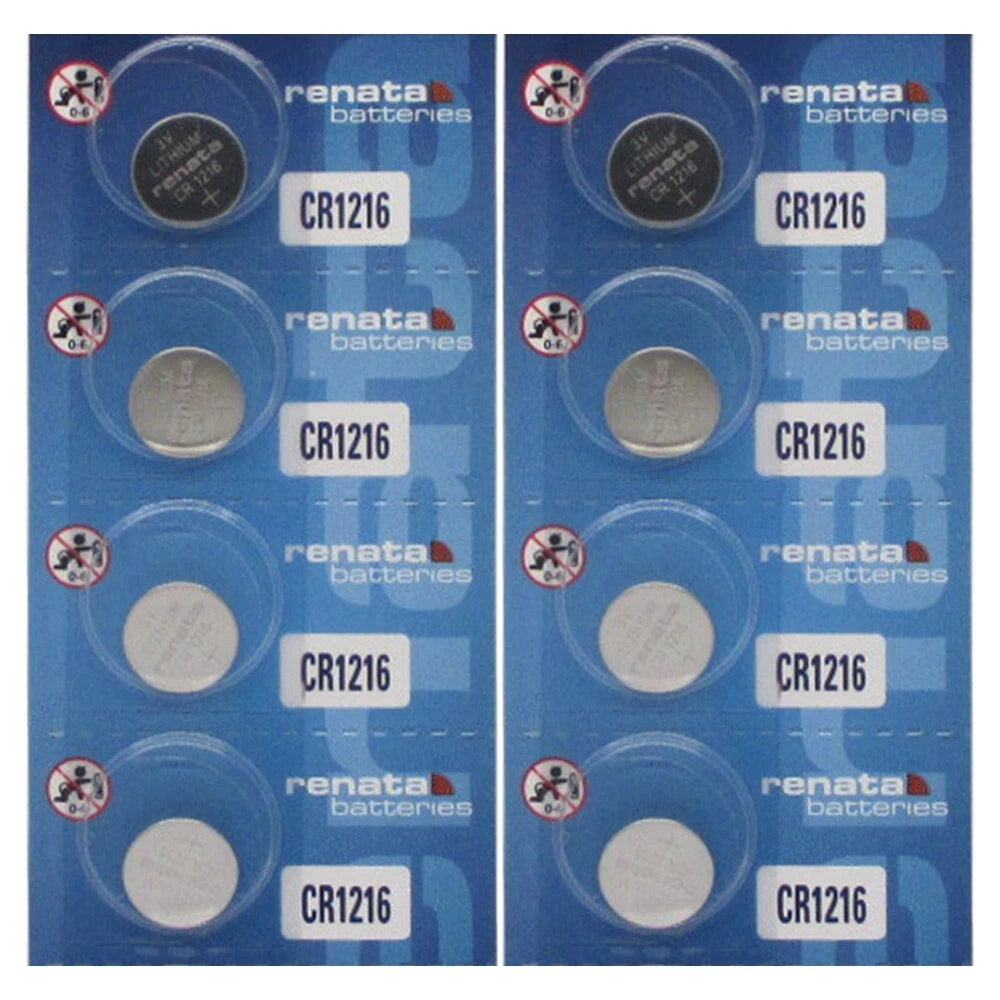 8 Pieces CR1216 CR 1216 3 Volt Lithium Battery By Renata