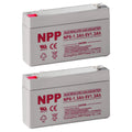 2PC NPP NP6-1.3Ah 6V 1.3Ah AGM VRLA General Series Battery