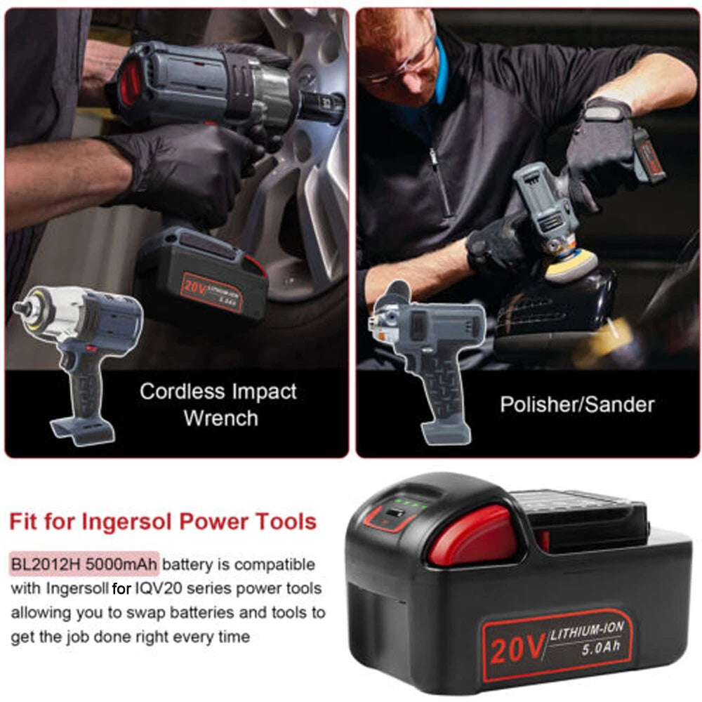 20V 5.0AH Li-ion Battery For Ingersoll-Rand BL2022 BL2012 BL2010 IQV20 Series