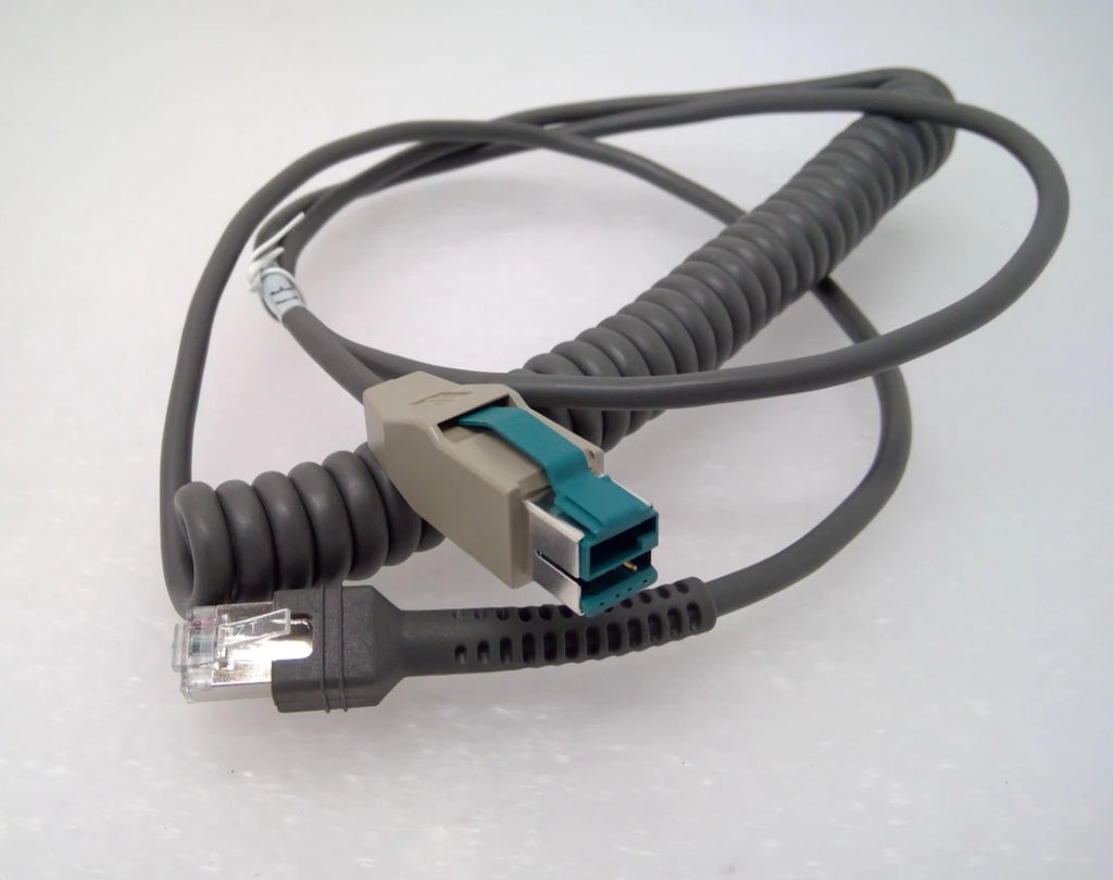 Zebra CBA-U34-C09ZAR USB Power Plus Coiled Cable 9ft for DS4308 DS2208 DS4608