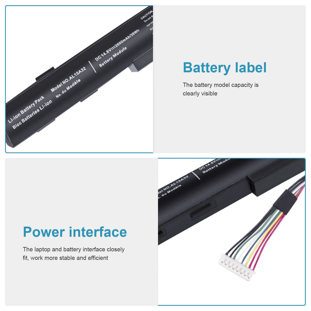 AL15A32 Battery For Acer Aspire E5-473 E5-522 E5-522G E5-532 E5-573 E5-573G US