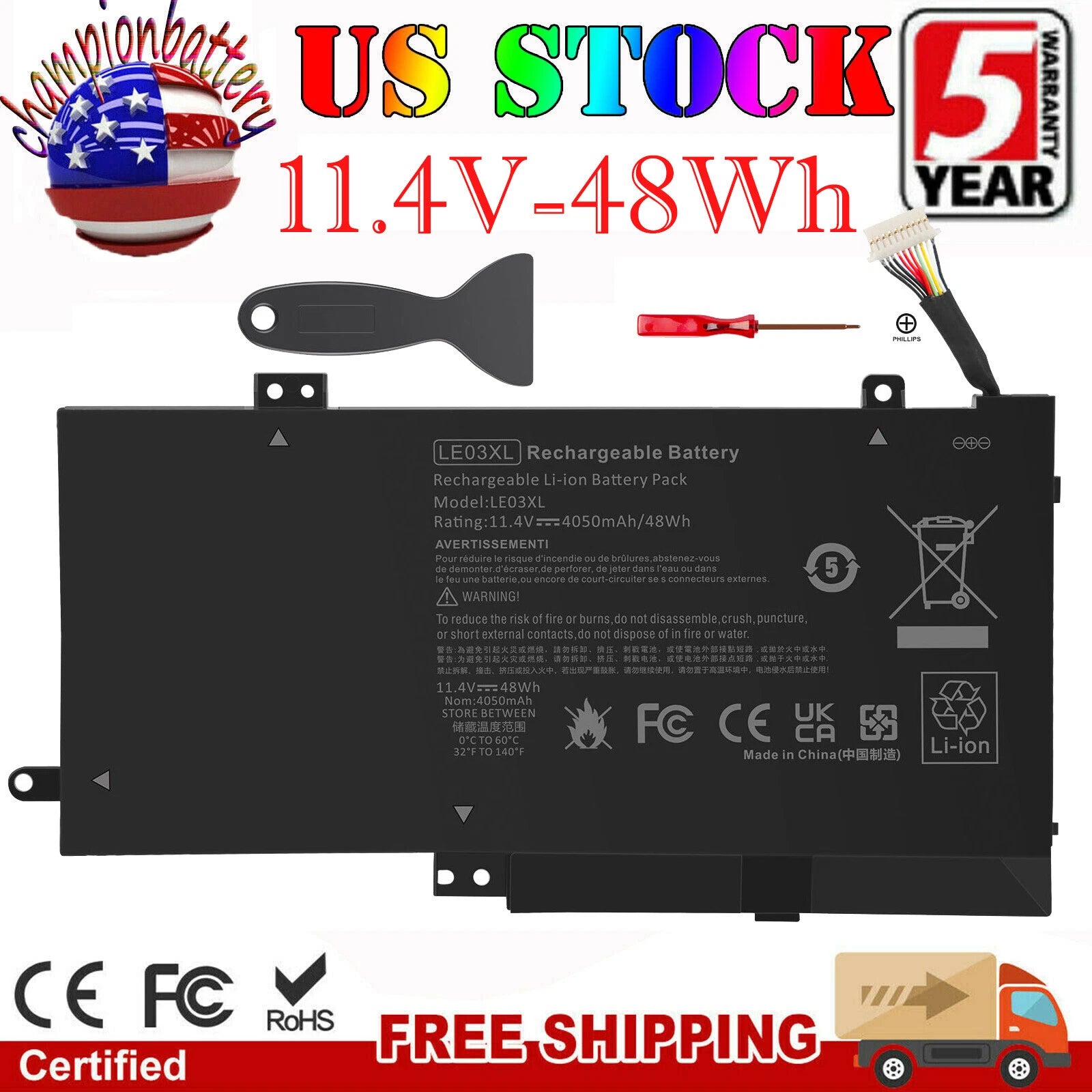 LE03XL Battery for HP Envy X360 M6-W015DX 796356-005 796220-541 3Cells 48Wh