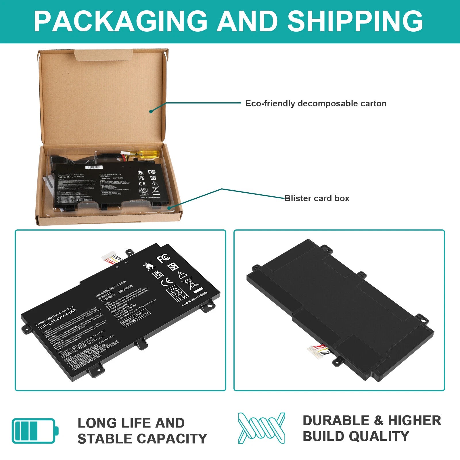 B31N1726 Battery for ASUS FX504 FX505 FX80 FX80GD FX86 FX86FM FX505DY FX505GE