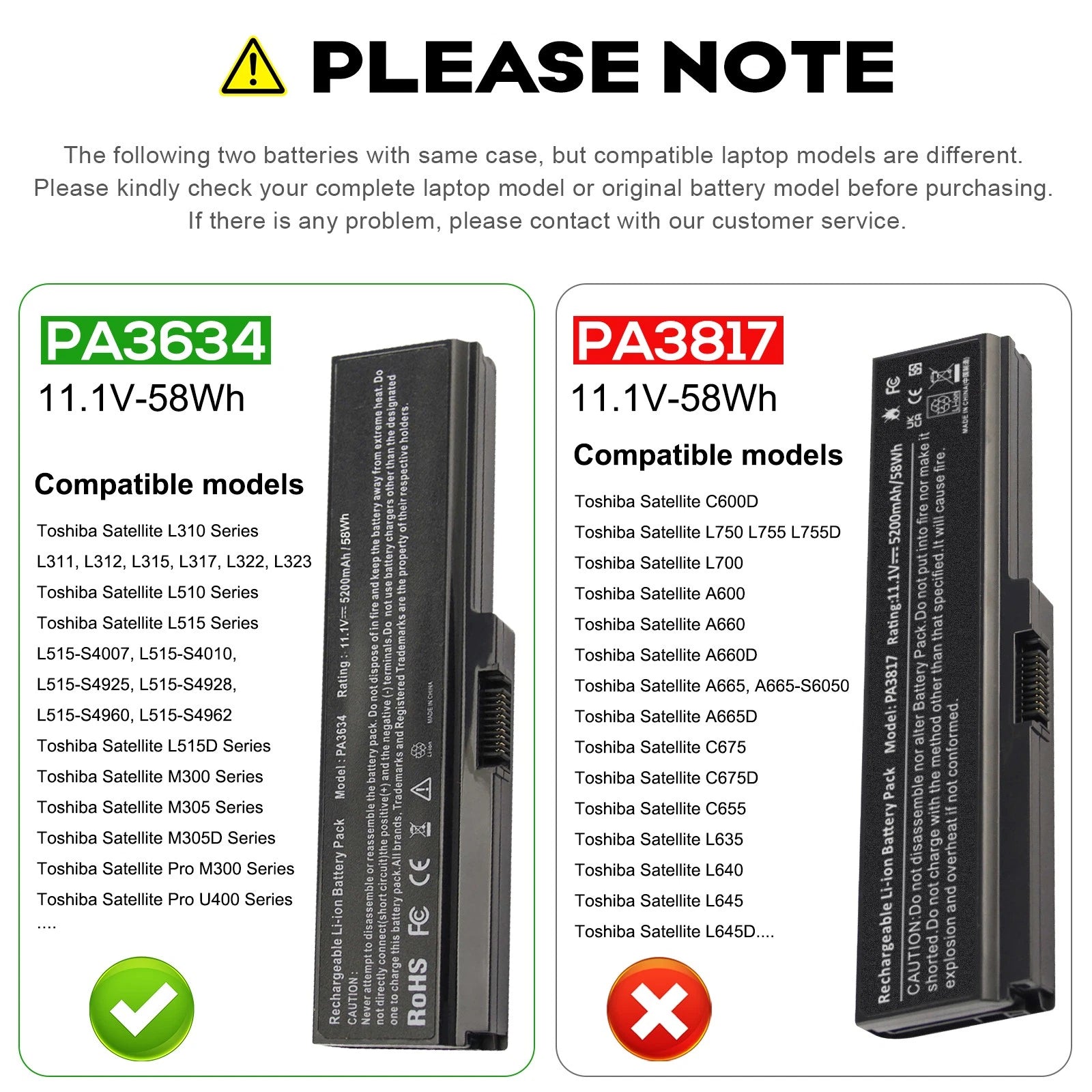 Battery For Toshiba Satellite C645D C655 L510 M300 U400 Pro 3000 PA3634U-1BAS