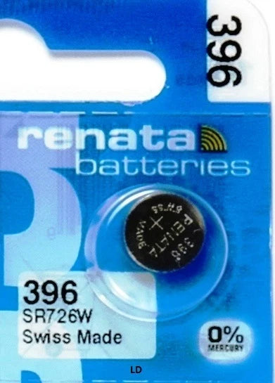 396 RENATA SR726W (5 piece) WATCH BATTERY New packaging Authorized Seller