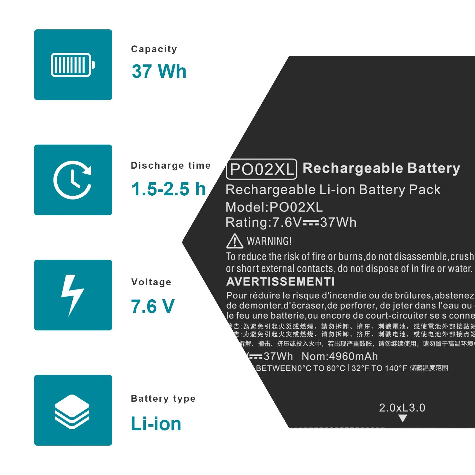 ?LOT PO02XL Battery For HP Stream Pro 824560-005 824536-850 HSTNN-DB7G 11-R 11-Y