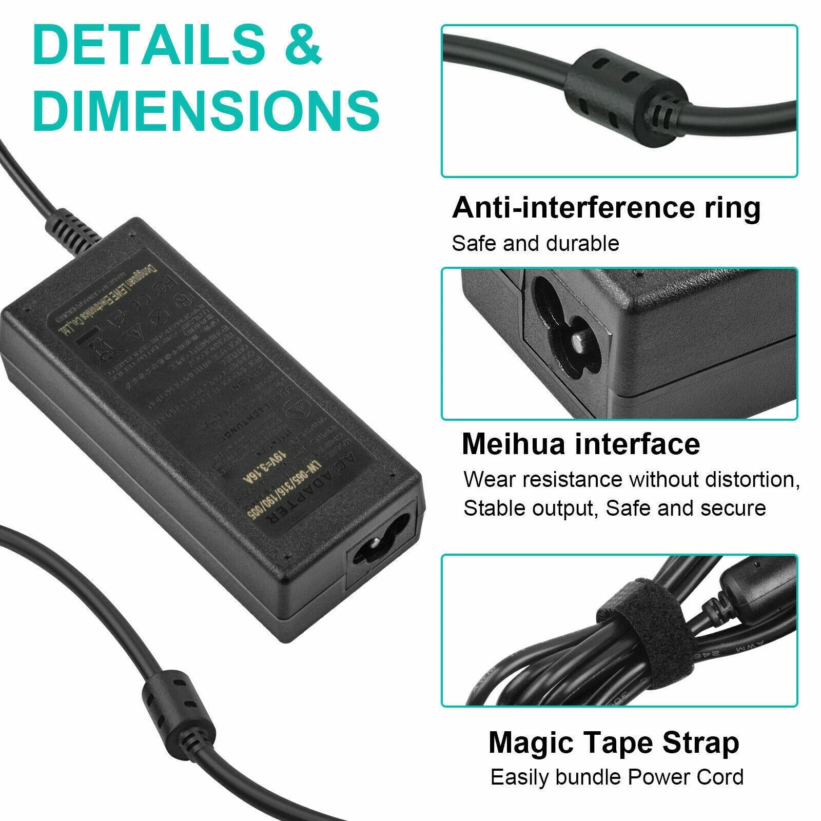For LG LED LCD Monitor HD 60W AC Adapter Charger Power Supply 19V 3.16A NEW