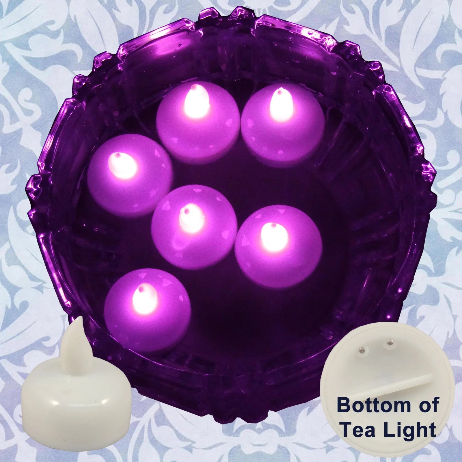 18 Flameless Floating LED tealight Candle Battery operated Pink tea lights NEW