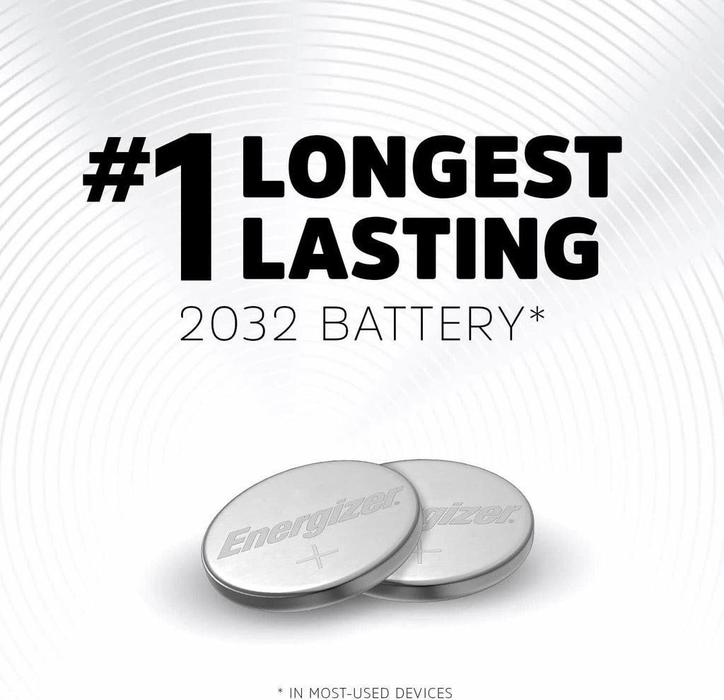 Energizer CR2032 Batteries 3V Lithium Coin Cell 2032 Watch Battery 4 Count