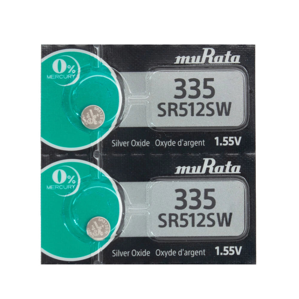 Murata 335 SR512SW Silver Oxide Watch Battery 1.55v [2-Pack]