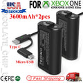 2 Pack For Xbox One X S Charger Kit Rechargeable Battery Pack & Charging Cable