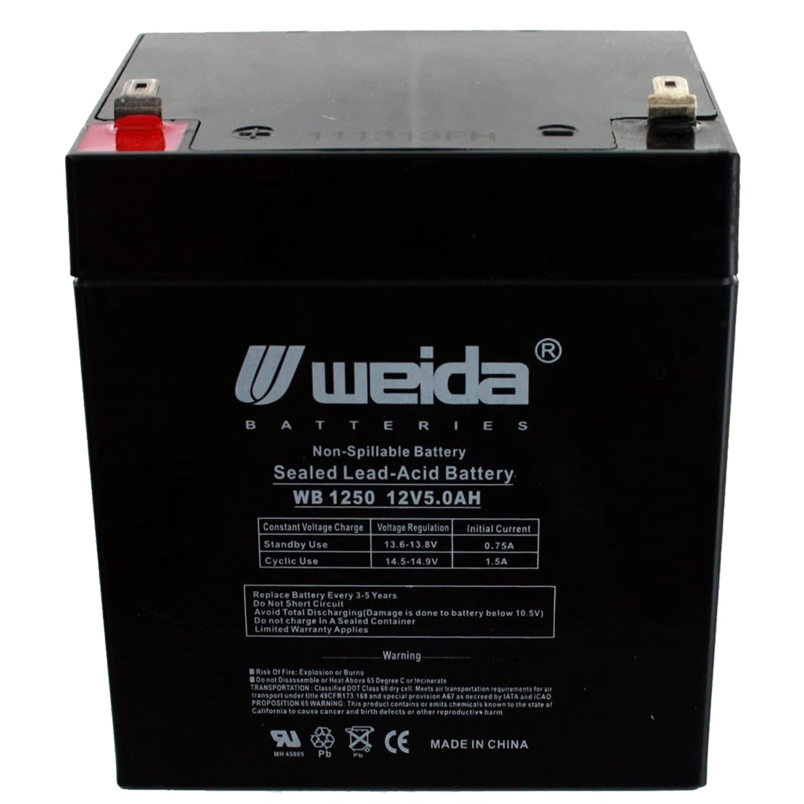 NEW 12V 5Ah SLA Battery WB1250F2 For UB1250, PS1250, WKA12-5F