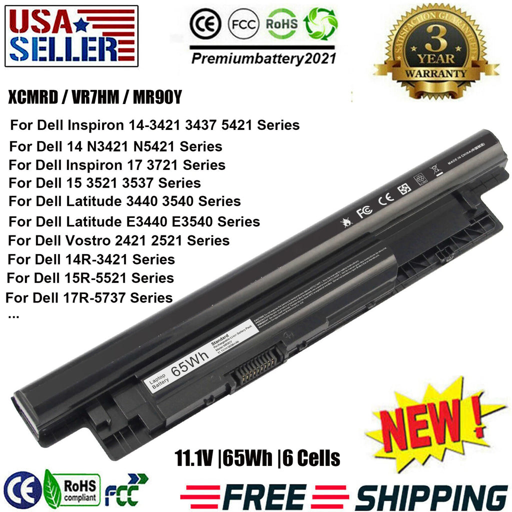 Battery for Dell Inspiron 15 3000 15-3521 15-3537 15-3541 15-3542 6 Cell 65Wh