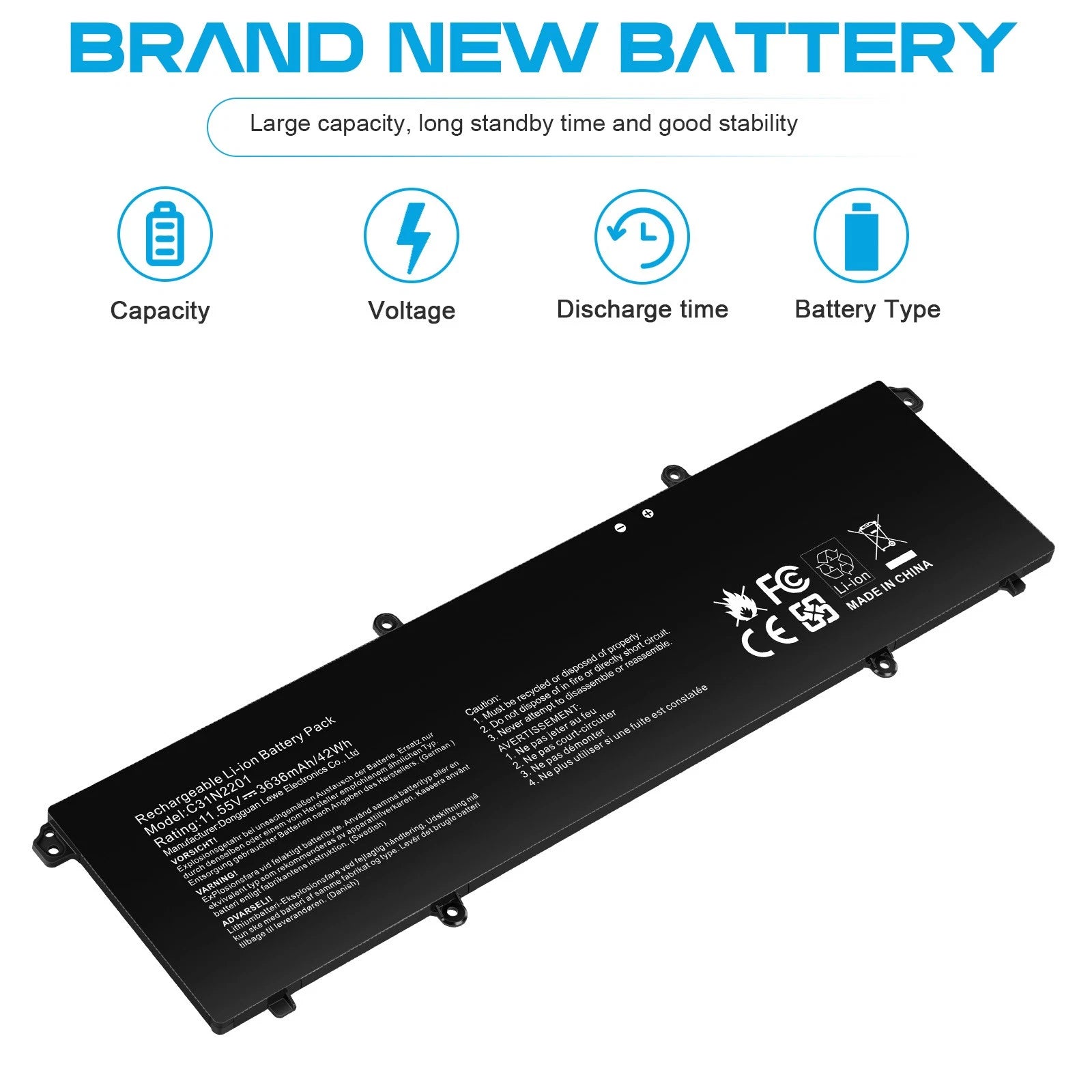 C31N2201 Battery for Asus Vivobook 14 14X 15X 16 16X OLED K3604VA K3604ZA Series