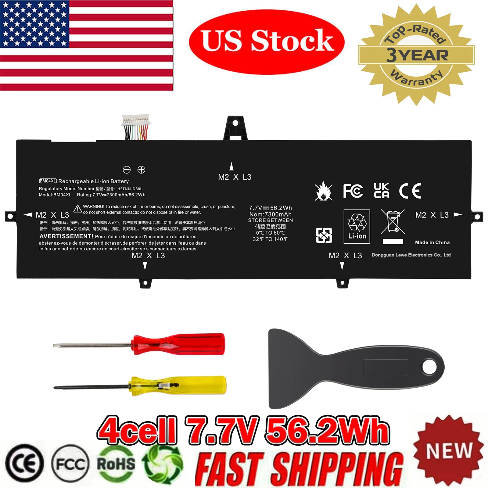 BM04XL BMO4XL Battery for HP EliteBook x360 1030 G3 G4 HSTNN-UB7L L02031-541