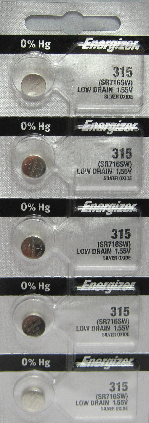Energizer 315 SR716SW 5 Pack Silver Oxide Watch Batteries- USA SELLER