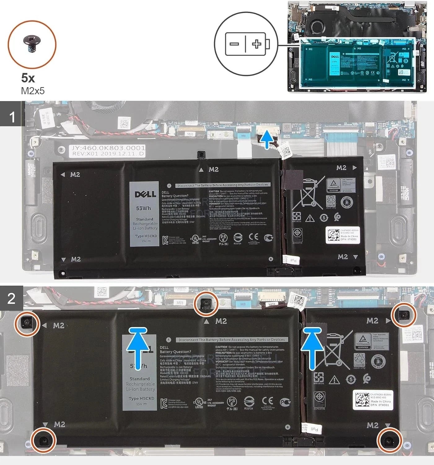 Genuine OEM H5CKD Battery Dell Latitude 3410 3510 Inspiron 5508 5509 53Wh