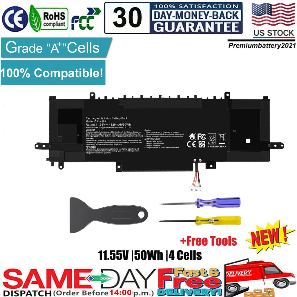 C31N1841 Battery For ASUS ZenBook 13 UX333FLC UX433FAC UX433FL UM434DA UM434IQ