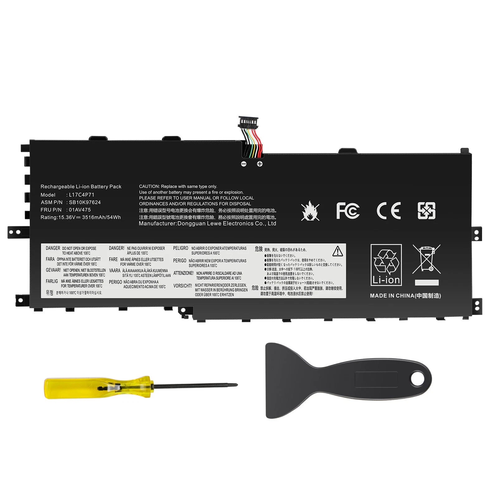 01AV474 L17M4P71 SB10K97623 Battery for Lenovo ThinkPad X1 Yoga 3rd Gen 2018