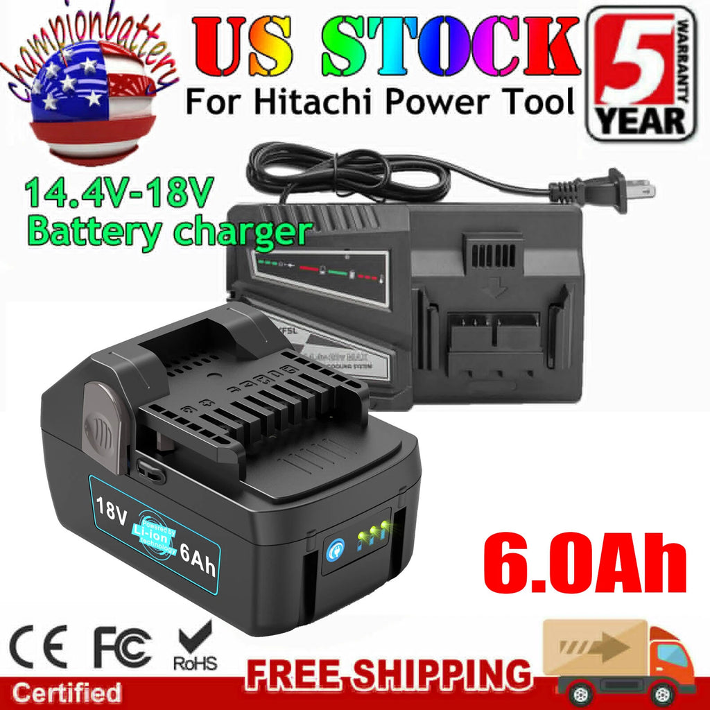 For HITACHI HXP 18V Lithium Battery BSL1815 BSL1815X BSL1830 BSL1840 Or Charger
