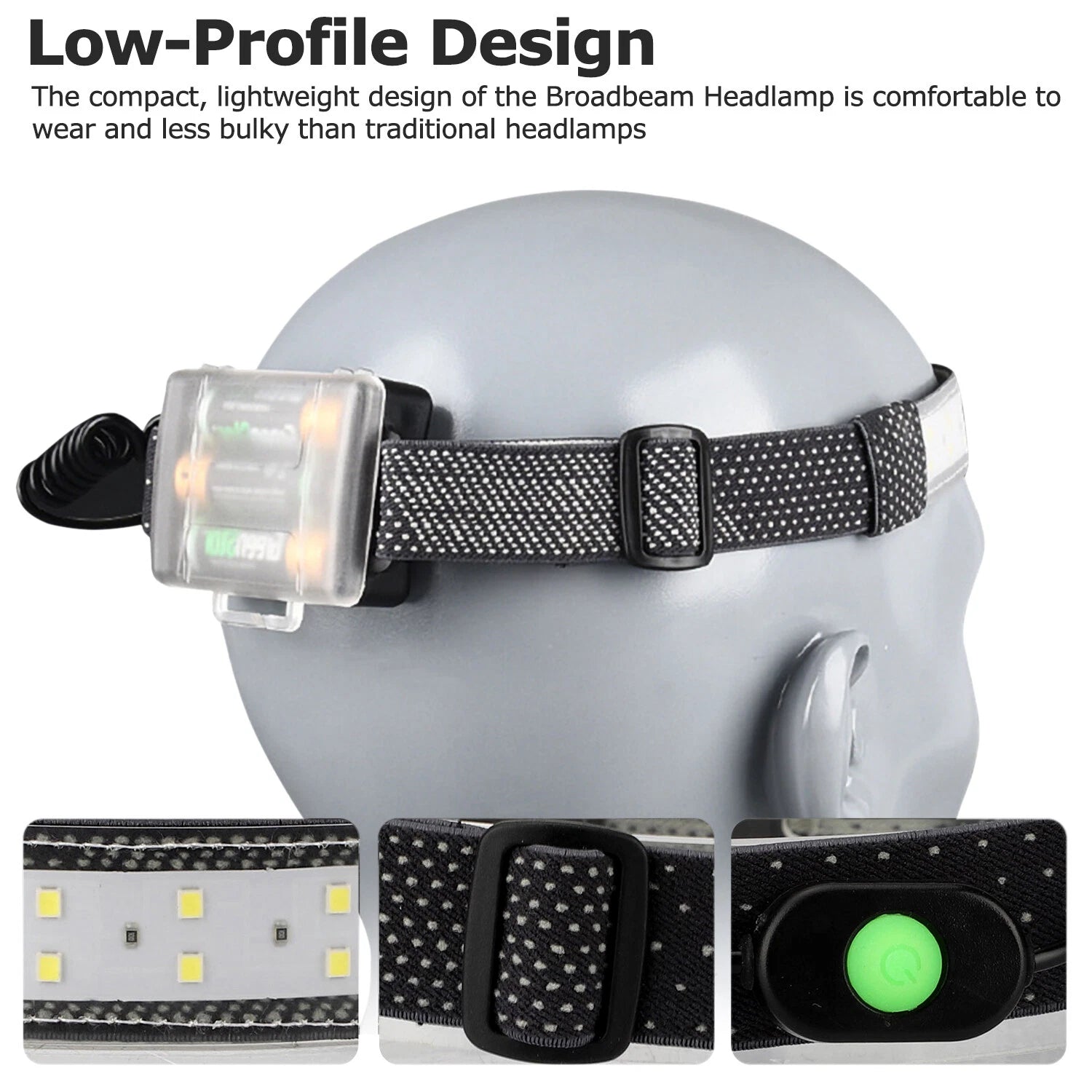 Battery LED Headlamp Headlights Torch Flashlight Work Light Bar Head Band Lamp