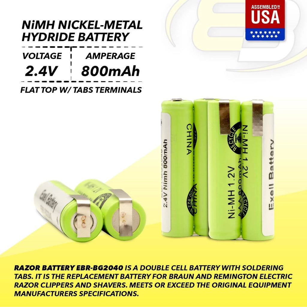 2.4V NiMH 800mAh Razor Battery For 7100 BG2040/34, TT2040/32
