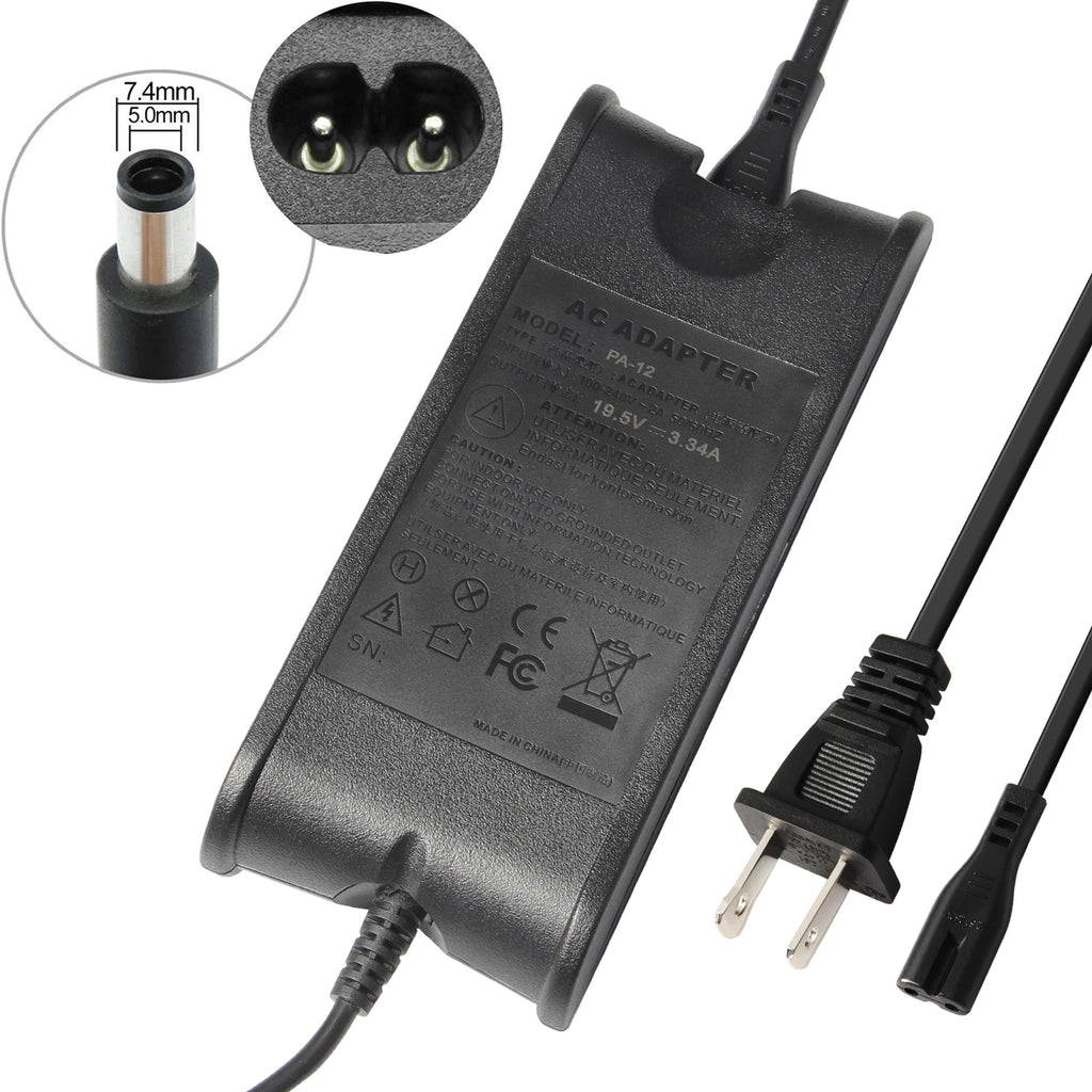 65W AC Adapter Power Supply Charger for Dell Inspiron 15 (3520) (3521) Laptop US