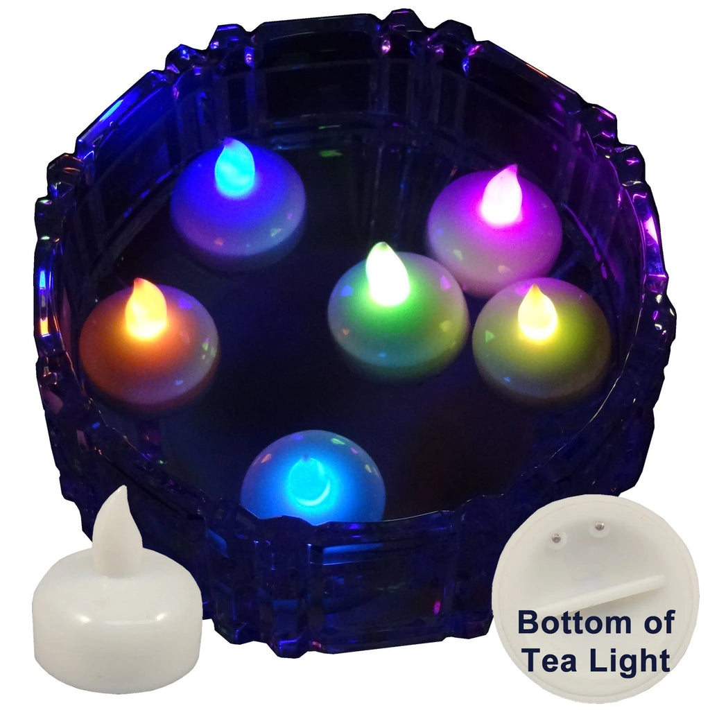 6 Flameless Floating LED tealight Candle Battery operated Multi-color tea lights