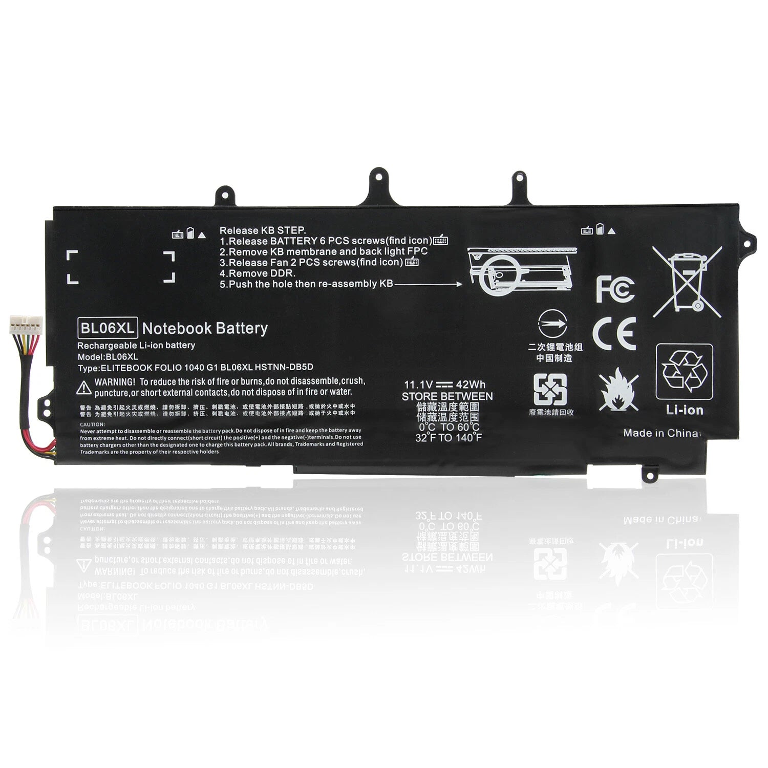 BL06XL Battery For HP EliteBook Folio 1040 G0/G1/G2 722236-2C1 722297 F450 F450C
