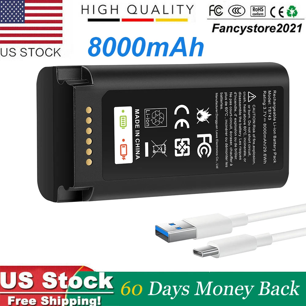 Rechargeable Battery Pack Backup 8000mAh with USB-C for eufy Video Doorbell E340