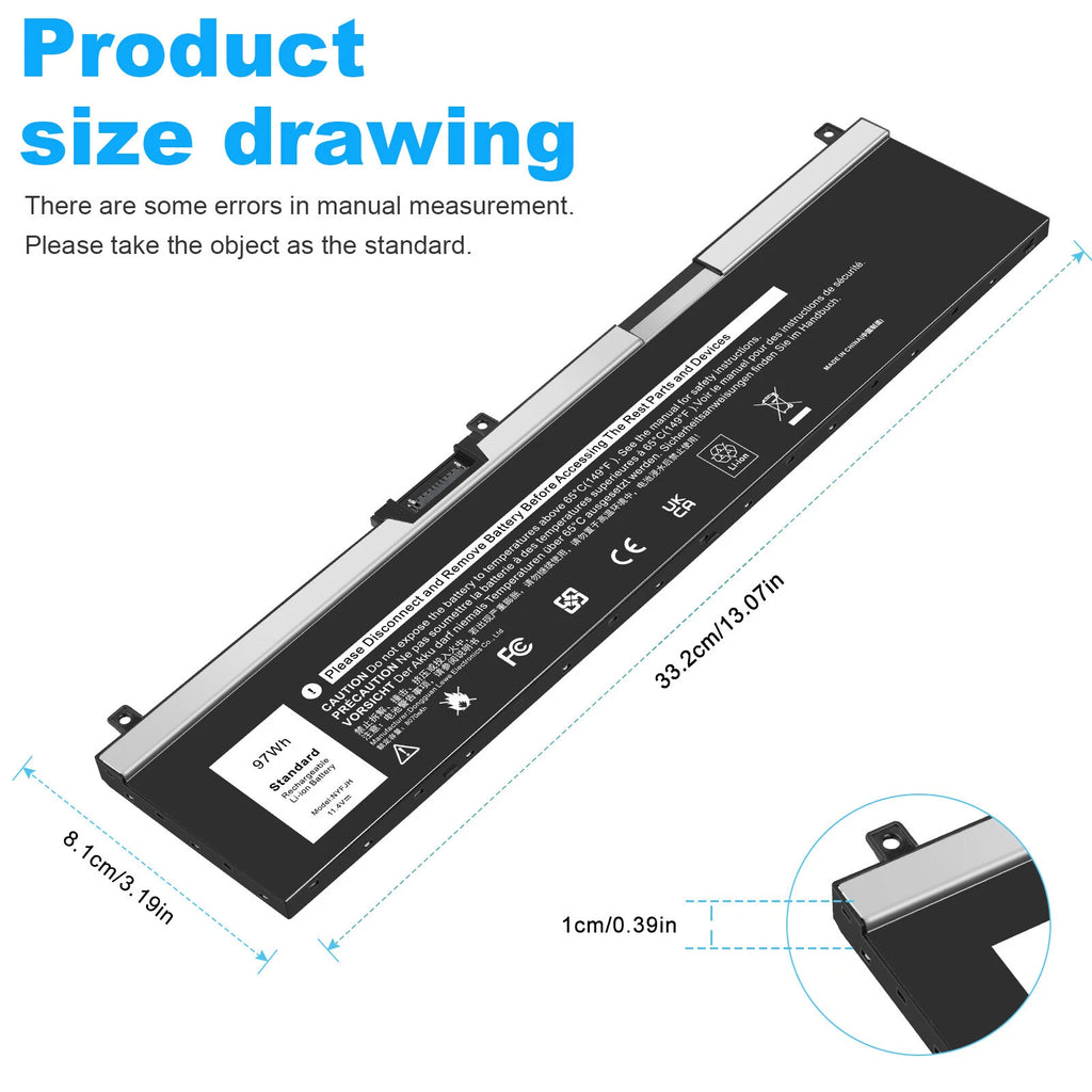 NYFJH Battery For Dell Precision 7530 7730 7540 7740 P34E P74F 0WMRC GW0K9 New